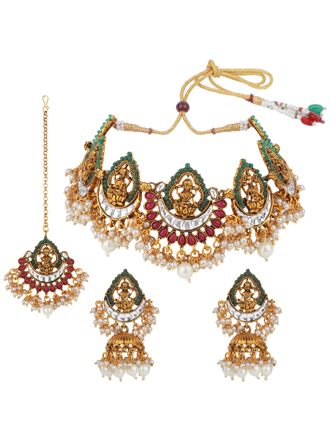 Glezza Jewels Indian Traditional Choker Temple Jewelry Set for Women and Girls (B0BSRYKGXN) Amazon Price History, Amazon Price Tracker