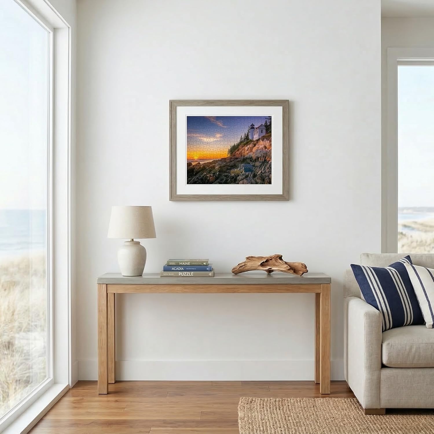 Maine Acadia National Park 1000 Piece Jigsaw Puzzle for Adults – Bass Harbor Head Light Station Lighthouse Scene – Coastal Nature Scenery, 20x25 in – Travel Souvenir & Relaxing