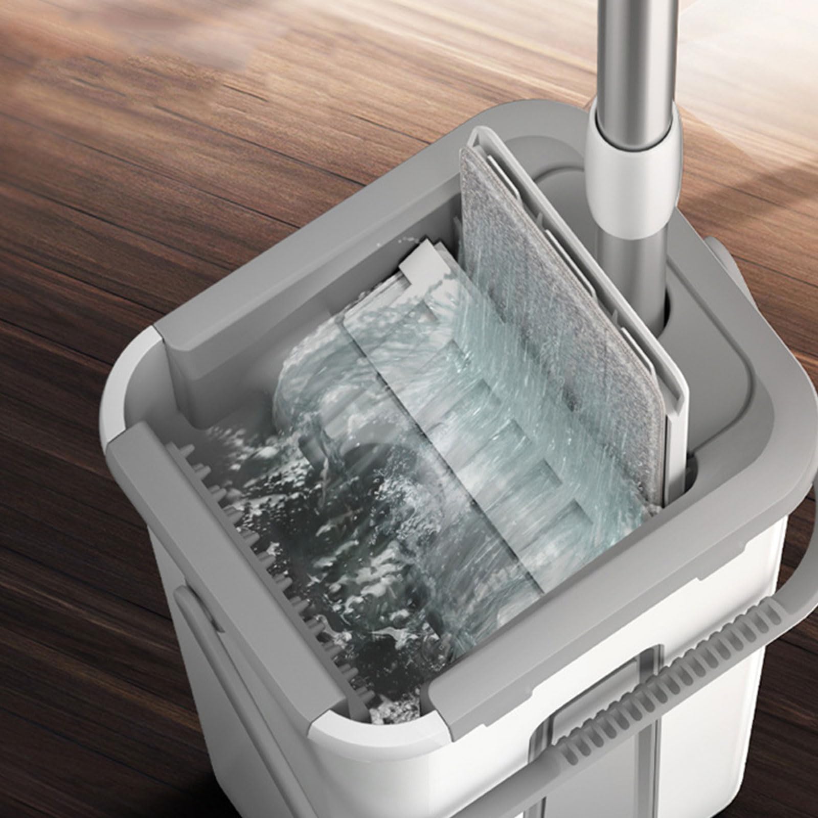 Fregona limpiadora de pisos con cubeta de microfibra esponjosa, fregona de limpieza para cocina de pared, limpiador de pared, cocina, hogar