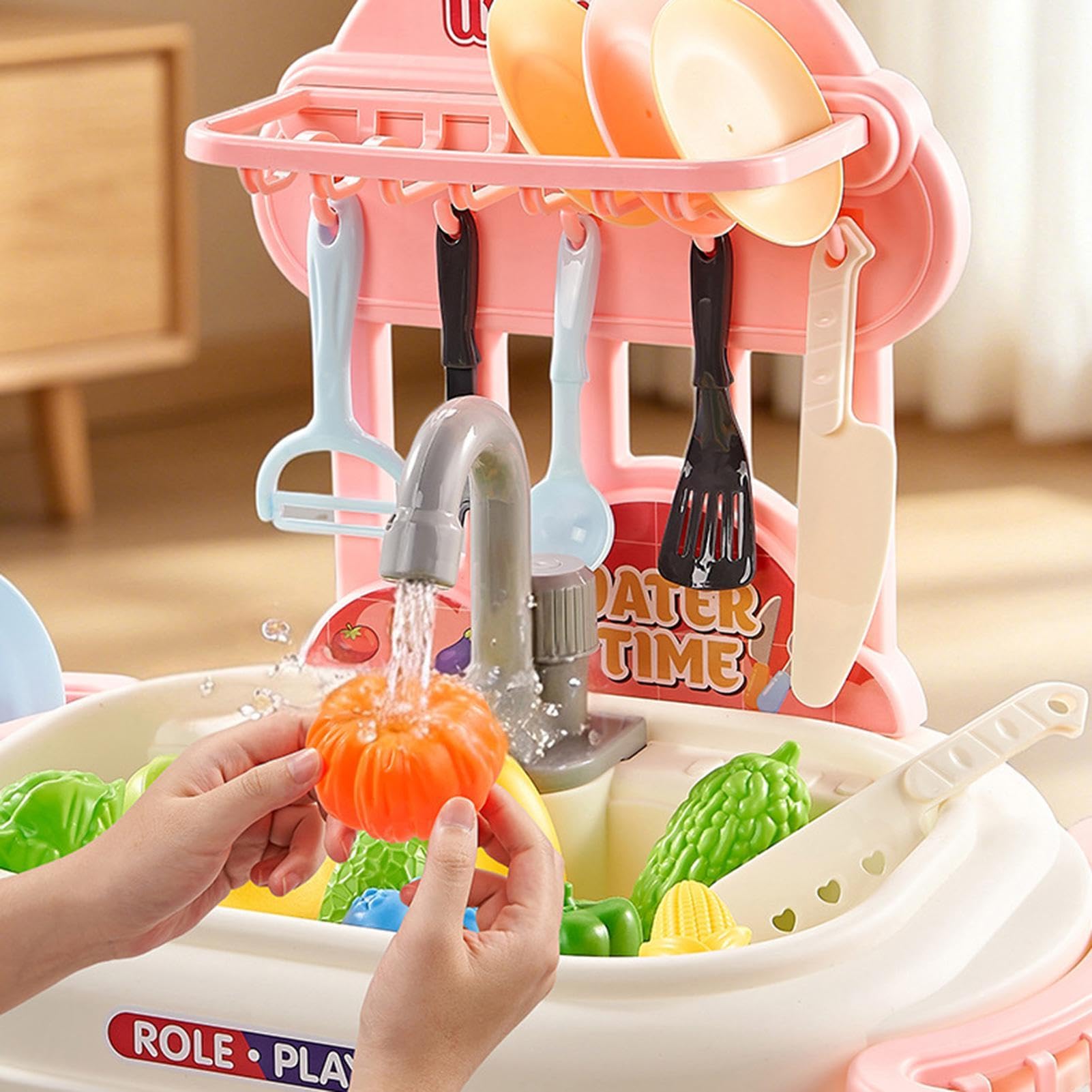 Lavello Giocattolo Set di 52 Pezzi Divertente ed Educativo per Giochi di | giocattolo con acqua per Compleanno, Festa dei Bambini, Capodanno, Bambini e Bambine