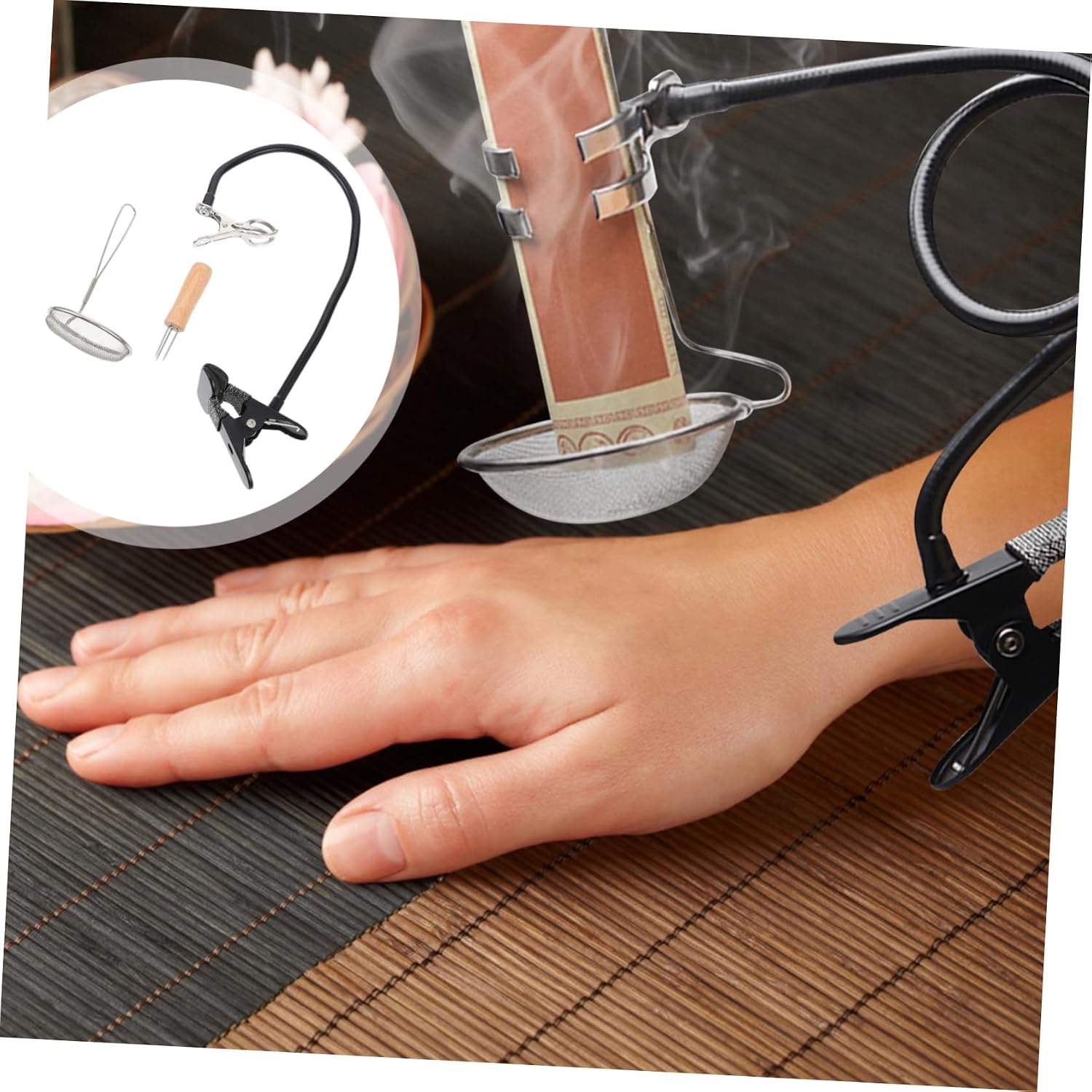 Portable Moxa Roll Fixator Clip Set Adjustable Moxibustion Tool for Home Use Random Color Compatible Standard Moxa Sticks