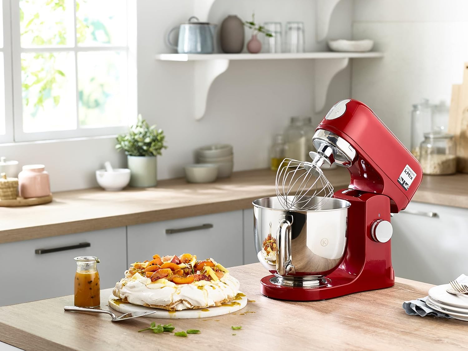 Kenwood KMX750AR Impastatrice Planetaria Kitchen Machine kMix, Robot da Cucina Mixer, 1000 W, 5 Litri, Acciaio, Plastica, Rosso