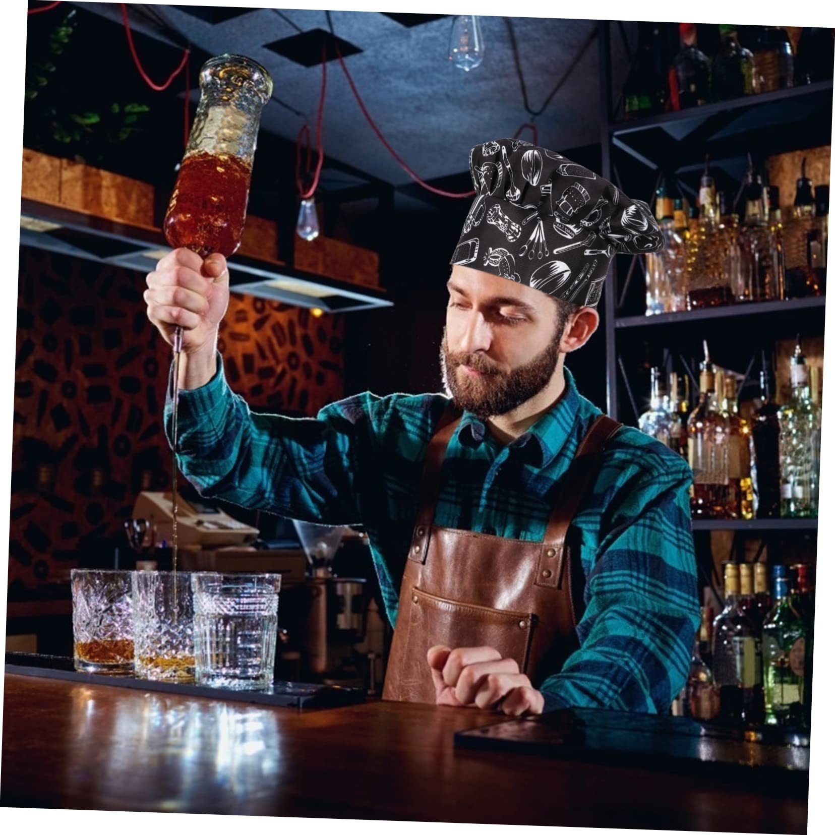 CALLARON 3 Juegos Gorro De Cocinero Gorro De Calavera s para Hombre De Lechero para Hombre Protector Transpirable De Red Divertido 2 Piezas * 3