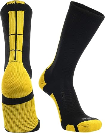 TCK Baseline Crew Athletic Socks for Basketball, Football & Sports Moisture Wicking & Cushioned