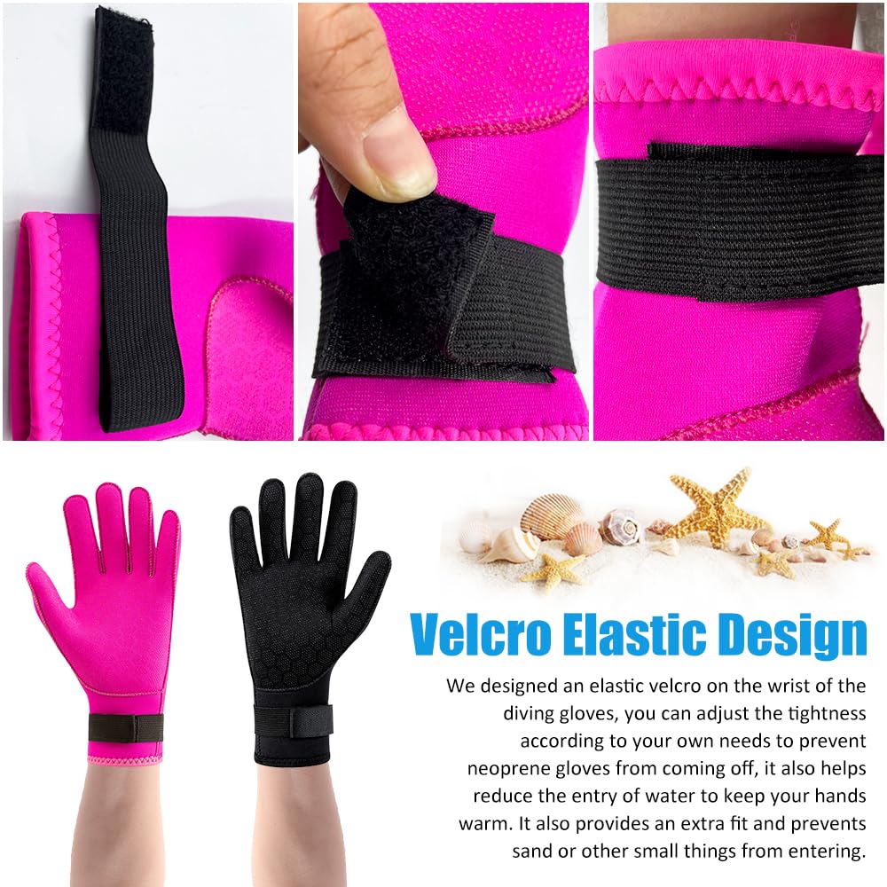 HINATAA 3mm Neoprene Diving Gloves, Anti-Slip Warm Neoprene Swimming Gloves - Image 3