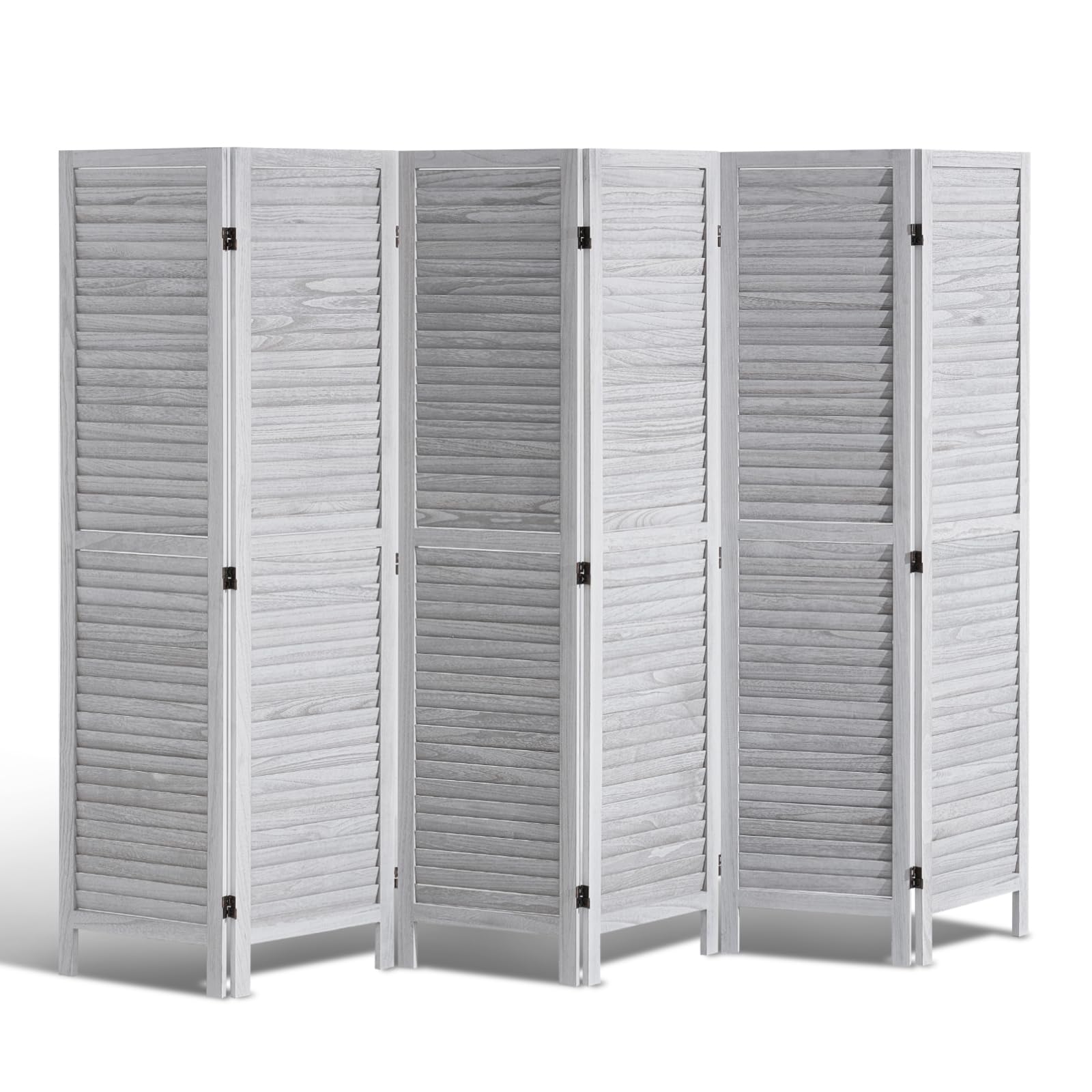 vevor wood room divider, 6 panel wood folding privacy screen, 66.9 inches tall indoor louvered wooden partition, portable decoration screen, for room separation, home, office, restaurant & bedroom
