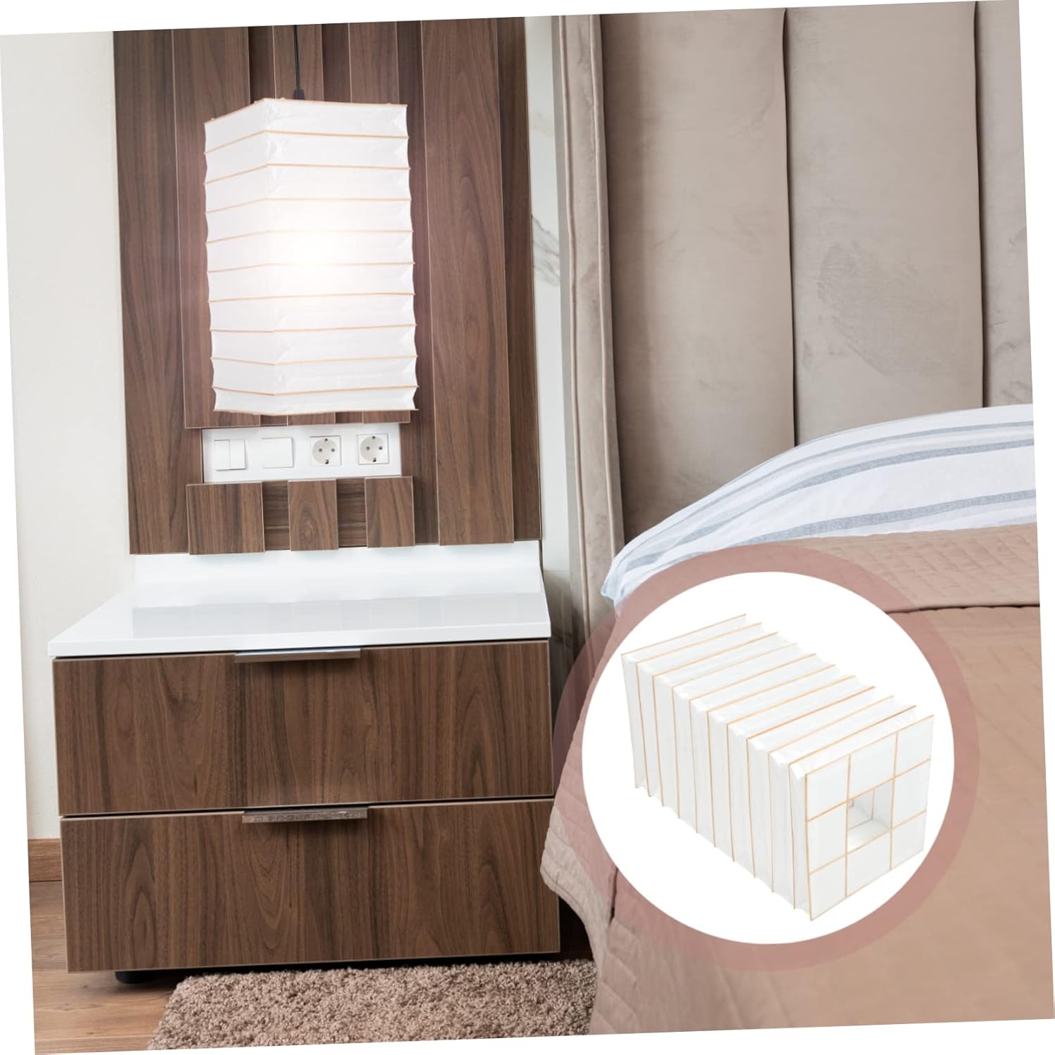 Uonlytech 2pcs Paper Lantern Shade Stylish Rectangular Chandelier Cover for Living Room Bedroom Dining Room Decor Easy to Install Creates Warm Atmosphere Housewarming