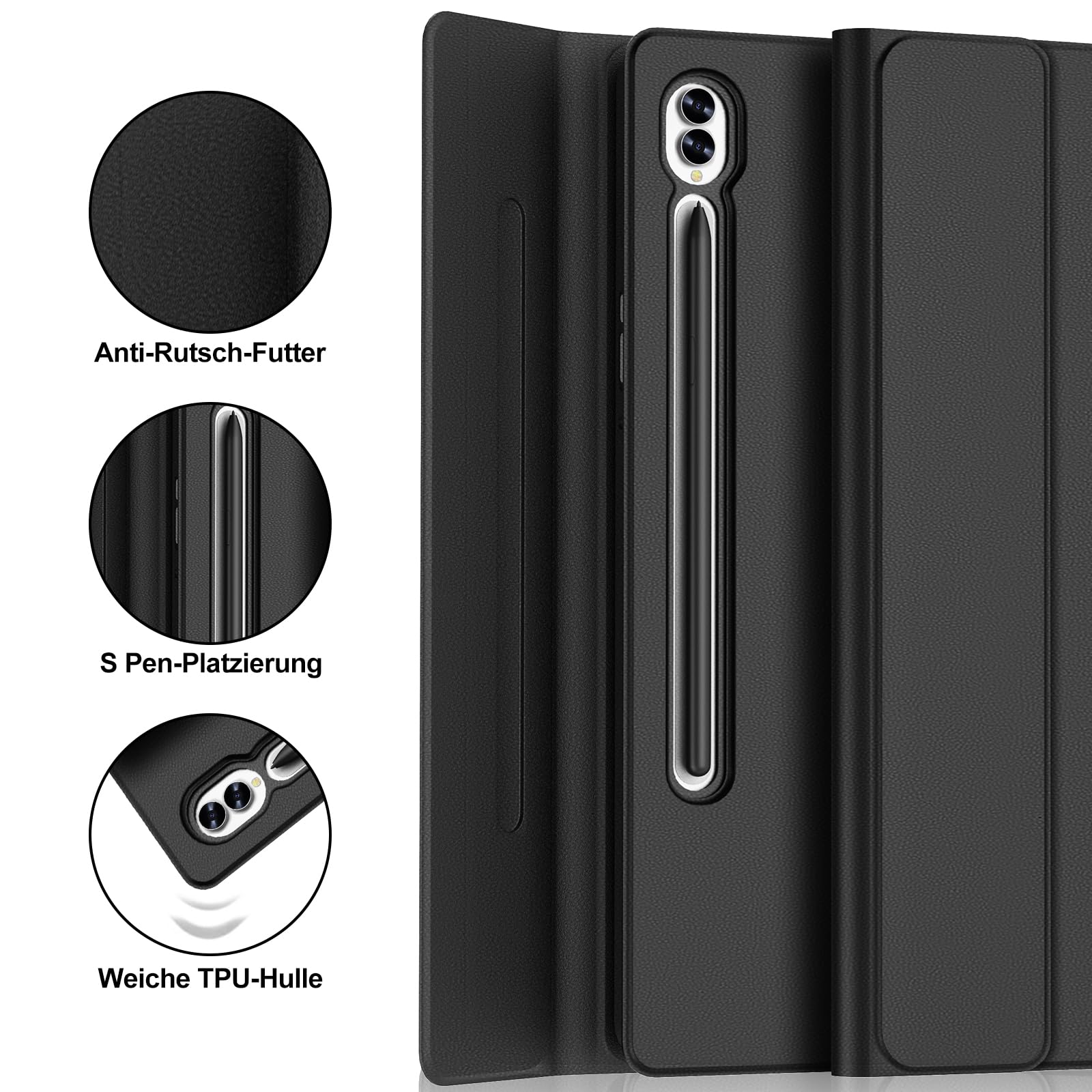 Tastatur für Samsung Galaxy S11 Ultra 14,6 Touchpad Beleuchtung, Schwarz | Magnetisch Abnehmbarer Tastatur für Teblet Samsung S11 Ultra 14.6" 2025 (SM-X936B/SM-X930), Deutsches QWERTZ Keyboard