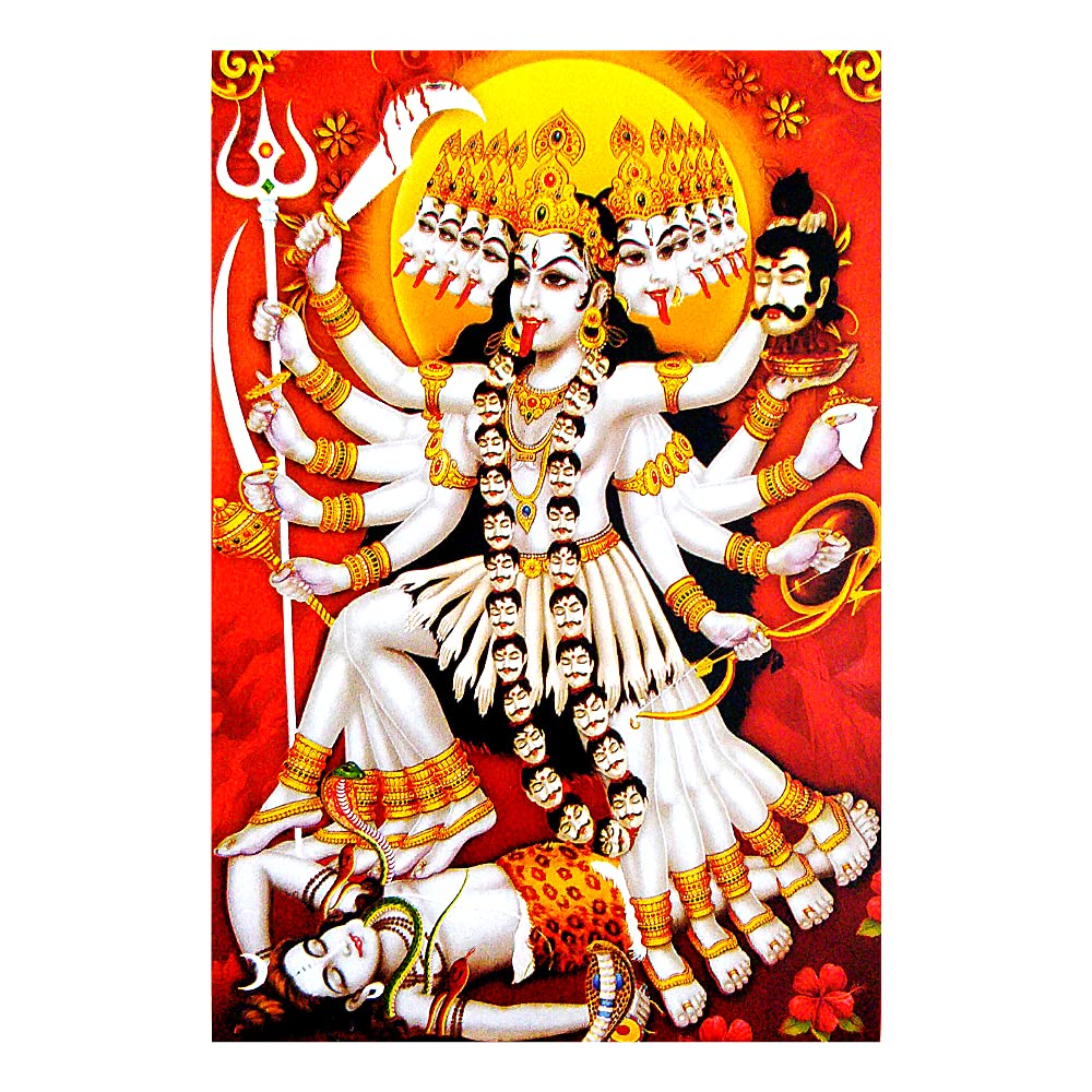Suninow Kali MATA Photo | God Goddess Religious Framed Painting for Wall and Pooja/Hindu Bhagwan Devi Devta Photo Frame/God Poster for Puja (Kali maa) 1