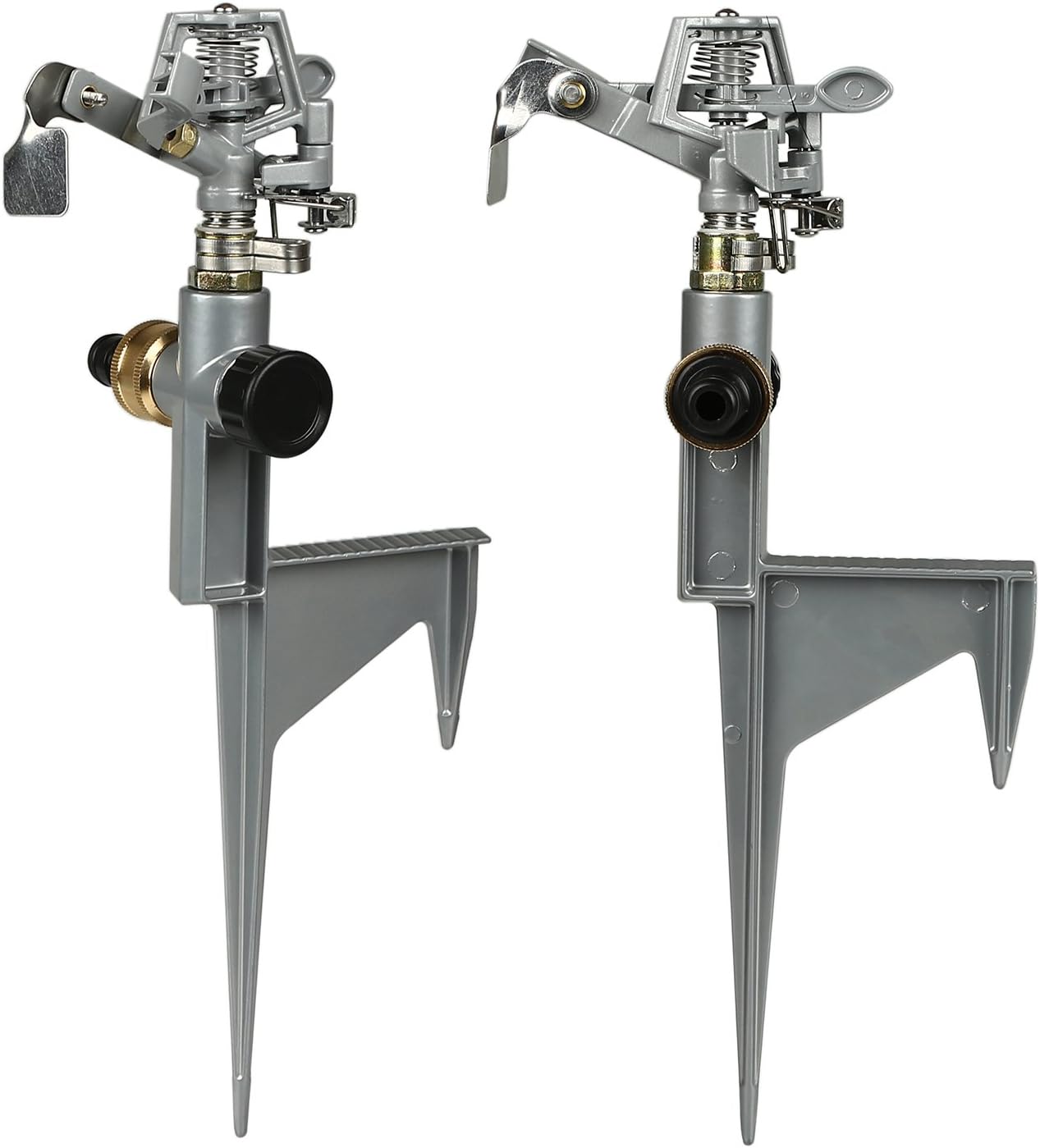 Zinc Impact Pulsating Sprinkler on Metal Step Spike, 2-Pack