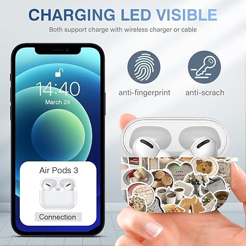 Vista 50 de Maxjoy for AirPods 2nd Generation Case, Unique Design Hard Protective Shockproof Airpods Case Cover with Keychain Compatible with Apple AirPods Sea