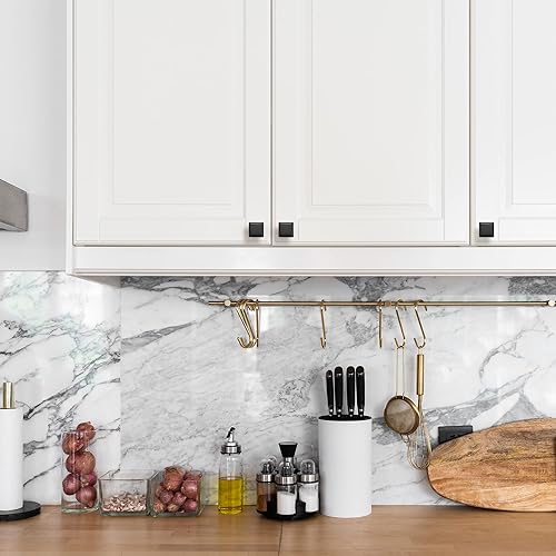 Miniatura 7 de Ravinte Paquete de 15 pomos cuadrados negros mate para gabinetes de cocina, tiradores de cajón sólidos de zinc, manijas de gabinete de granja para