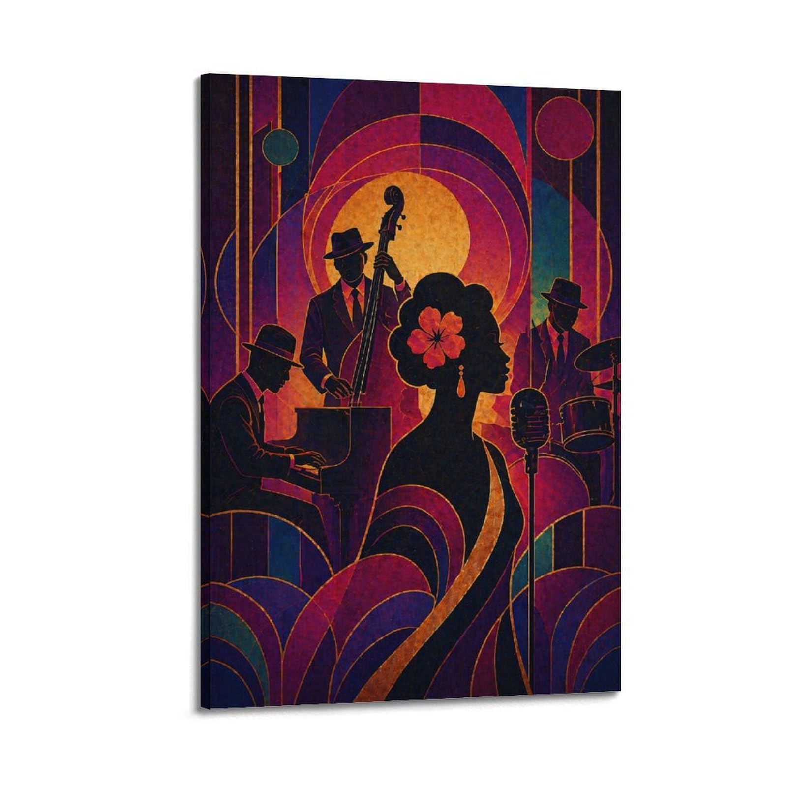 Okngb Frame-Style Vintage Jazz Singer Style Blues Legend Poster Decorative Painting Canvas Art Picture 24X36inch(60X90cm)
