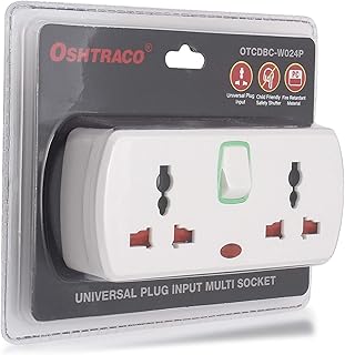 OSHTRACO 2 Way Universal plug Input Multi Socket outlet