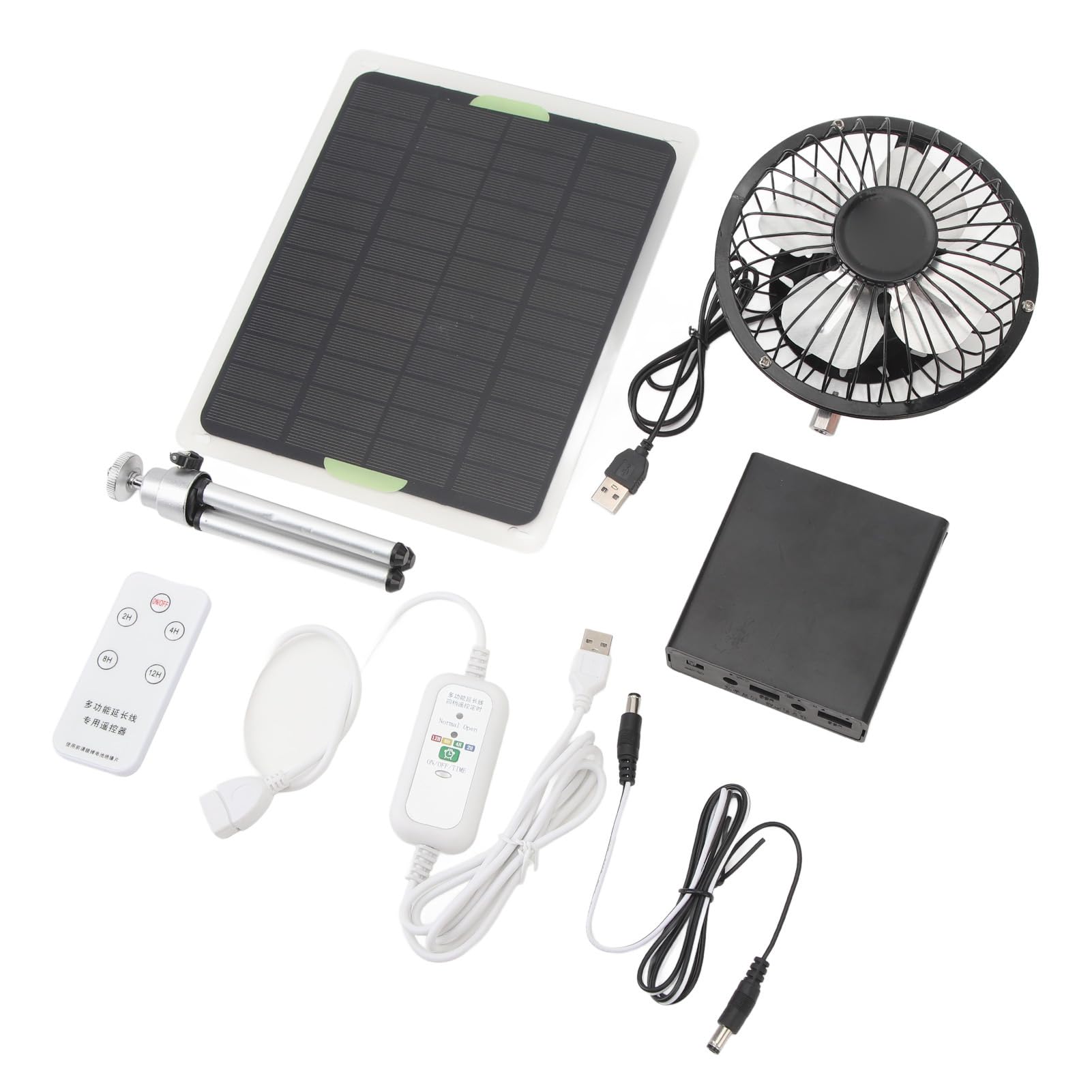 Tyenaza Solarpanel-Lüfter, 20 W, 2350 U/min, Lüftungsventilator, 6 Zoll Abluftventilator, Solarbetriebener Ventilator Mit Fernbedienung