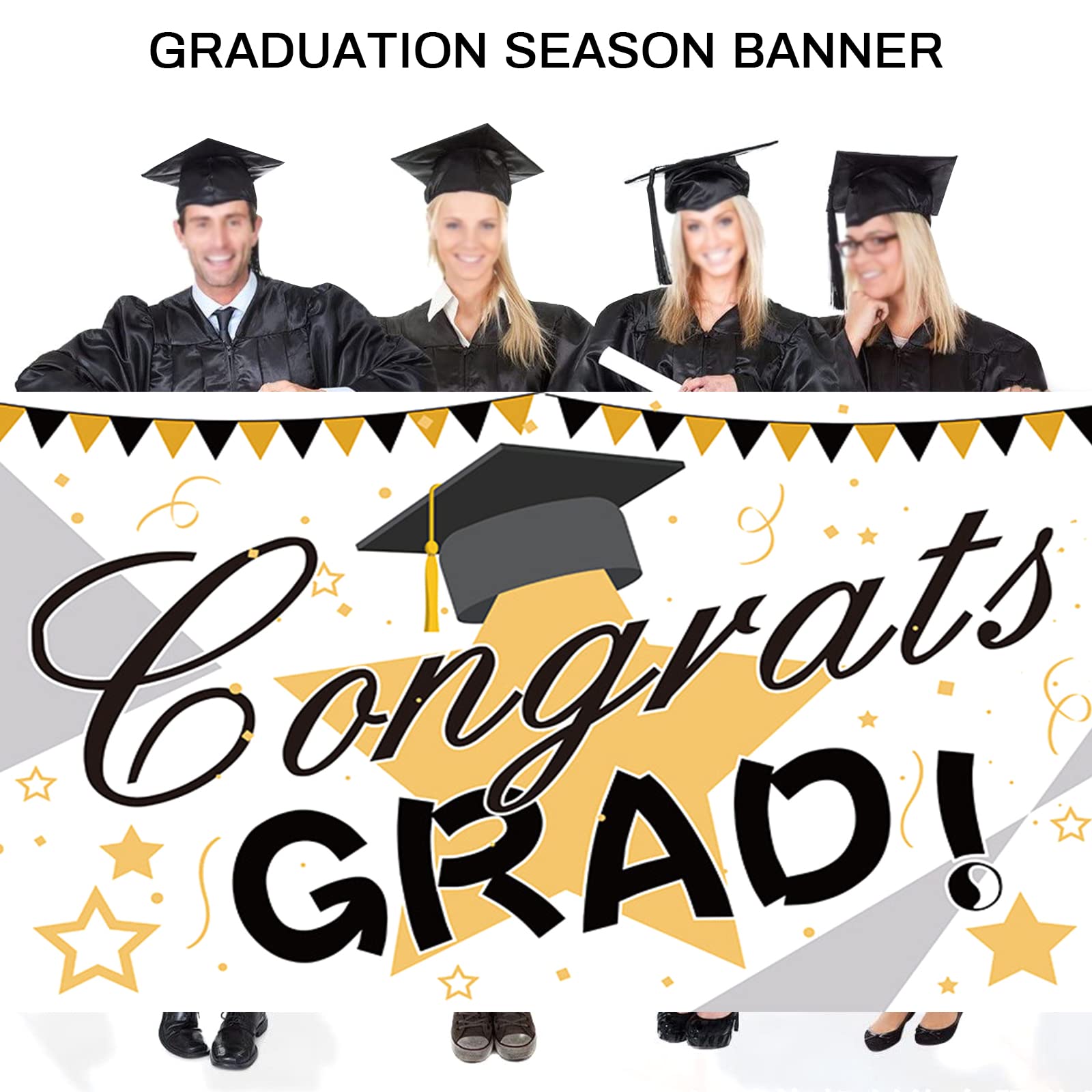 Banner Di Laurea Decorativo - 3 Metri, Per Foto, Con Cordino, Congratulazioni Personalizzabile - Foto 2