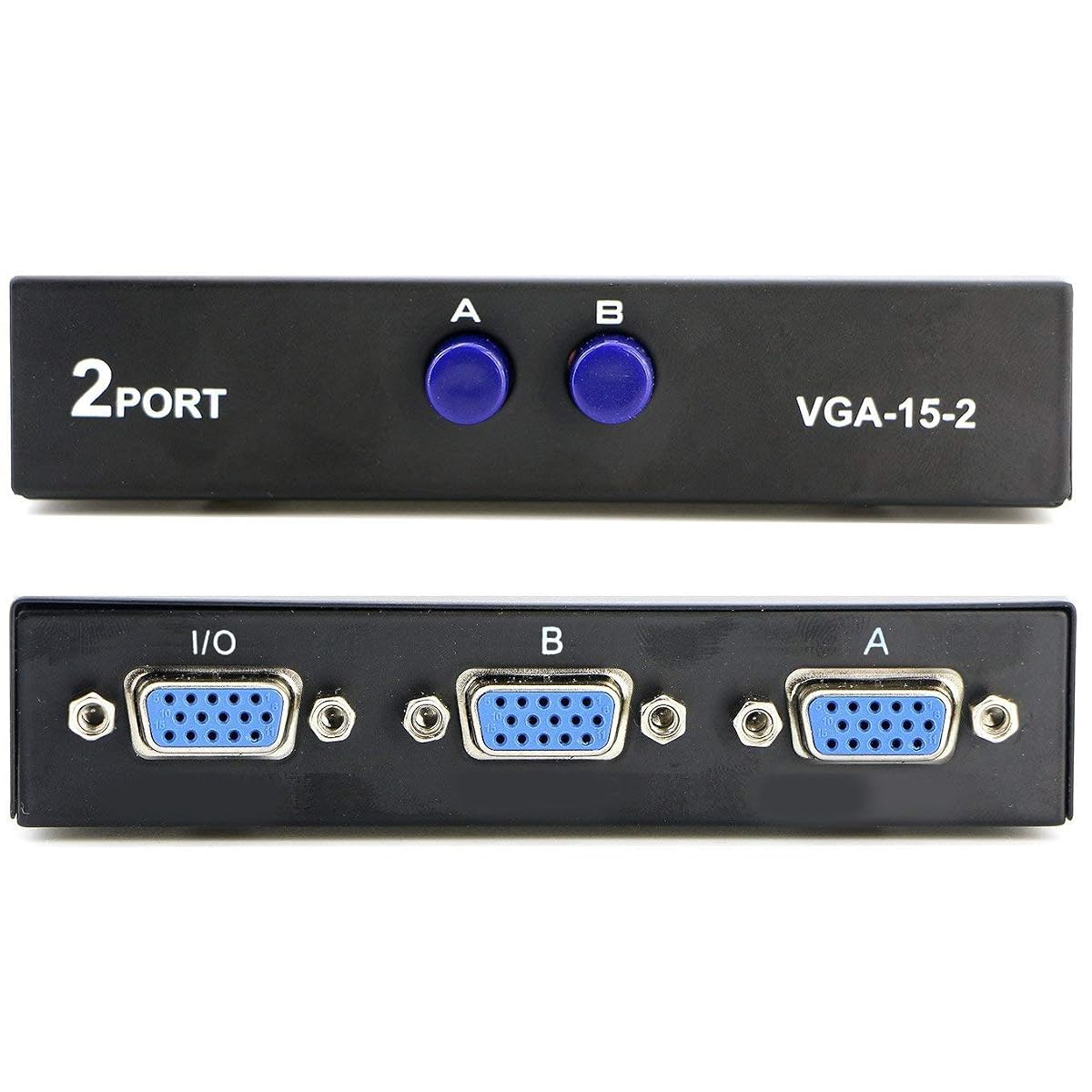 NIGSUR 2 in 1 Out 2 Port VGA Switch Press Button Two Way VGA Video Switch for