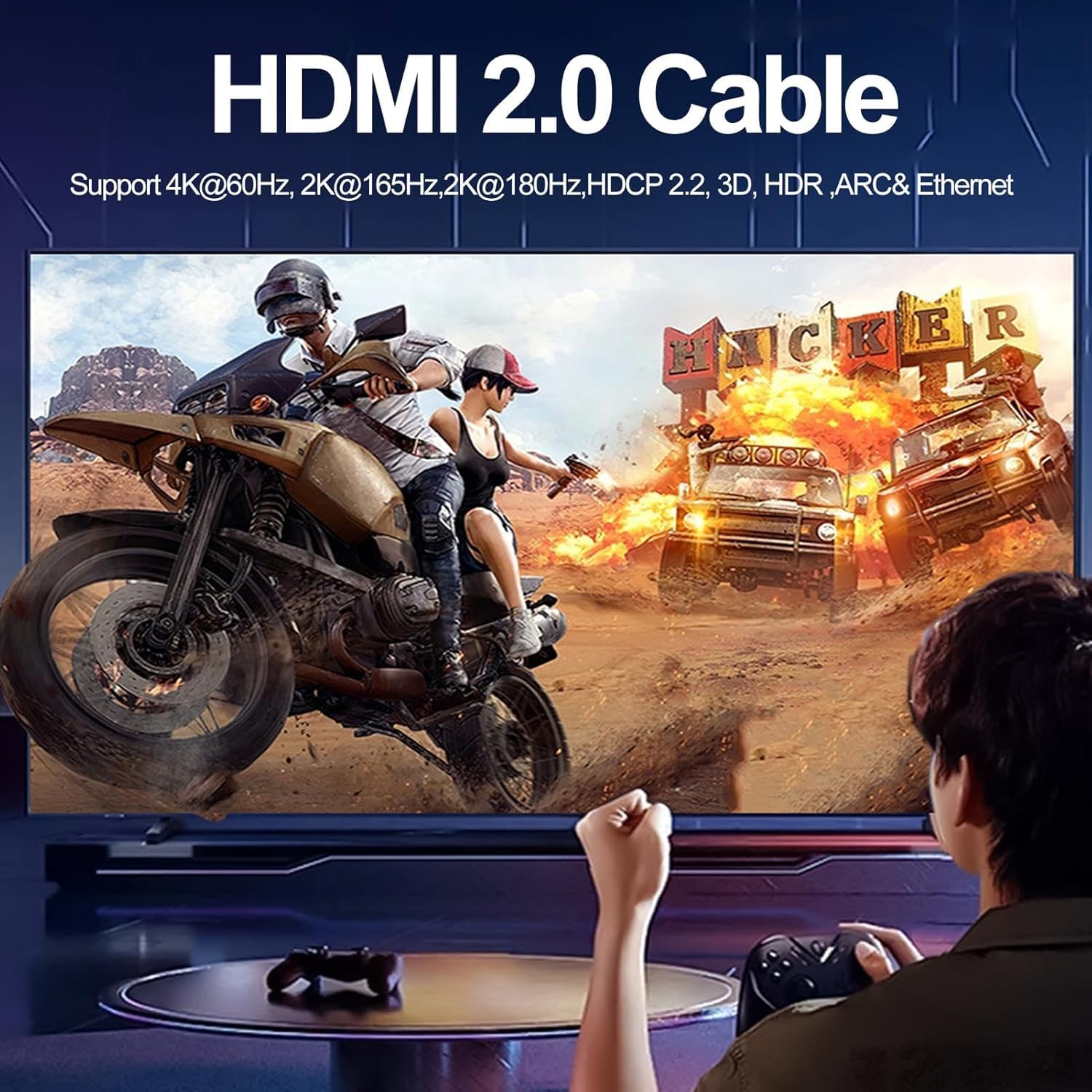 6.6FT HDMI Cable 20-Pack, Shielded 4K HDMI Cord, Gold-Plated HDMI to HDMI Cable 120Hz ARC&CL3 Rated, HDCP 2.2, 3D HDR| for Docking Station, PC,Monitor, Switch, Splitter, PS5, PS4, Xbox, TV, Soundbar