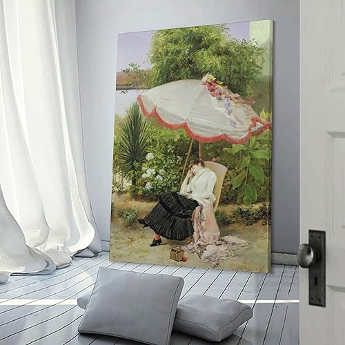 Miniatura 3 de Pedro Lira,Girl Under A Parasol By Pedro Lira,art Prints,Vintage Art,canvas Wall Art,famous Art Prin Poster Canvas Artwork Prints Rustic Farmhouse