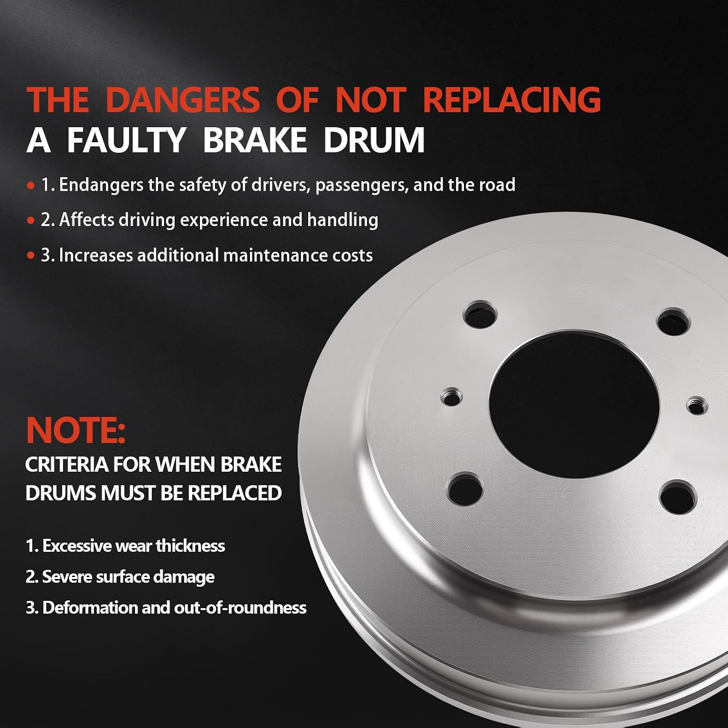 Rear Left & Right Disc Brake Drums Set Compatible with Sentra 2000 2001 2002 2003 2004 2005 2006 1.8L 2.5L 2.0L 1.6L L4, Replace BD80093 4224031300 432064M401 432064Z801