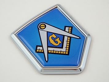 Mason Masonic Decal Car Chrome Emblem Sticker Badge Crest Auto Bike Shield Shape