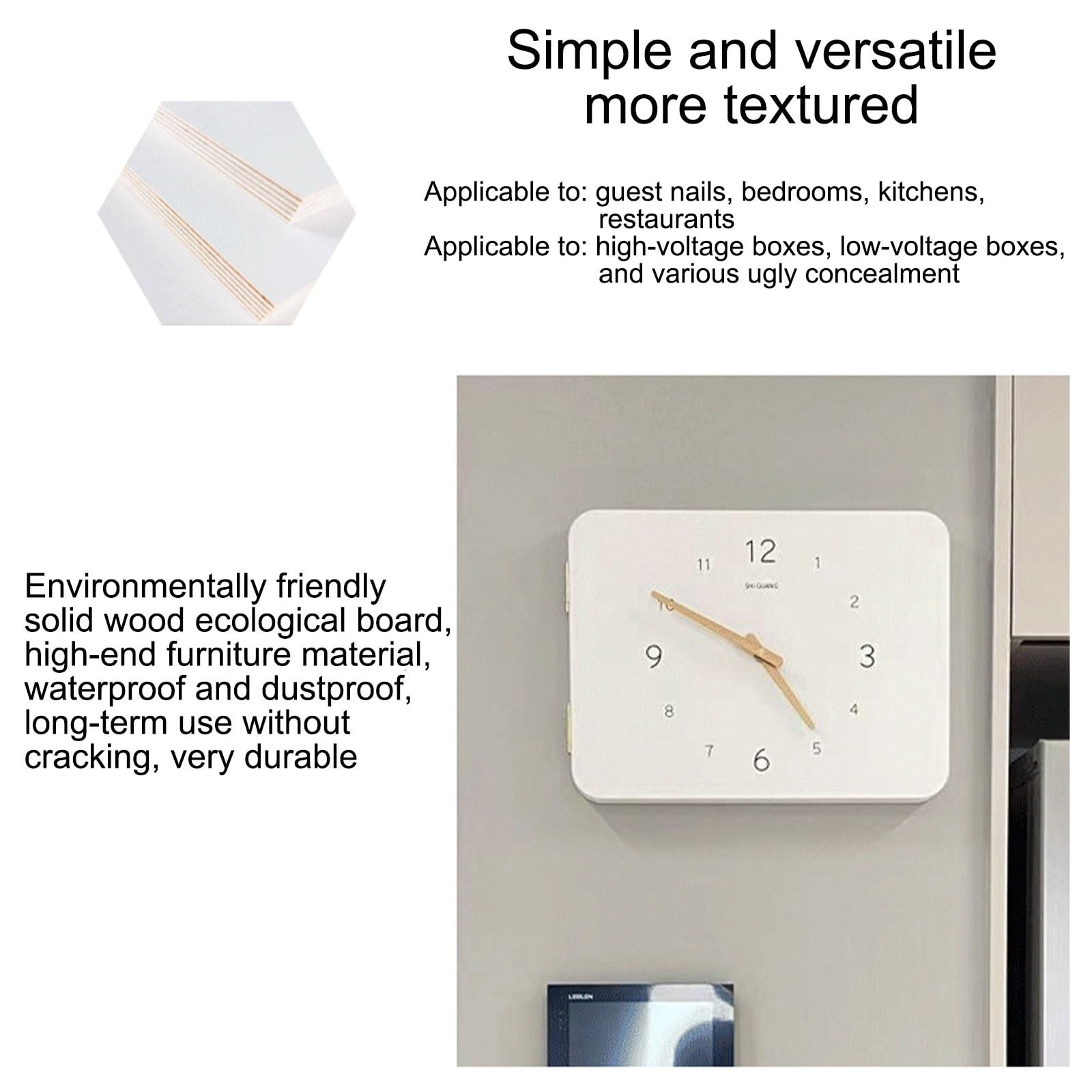 Copertura Del Pannello Elettrico, Coperchi Decorativi Della Scatola Dei Fusibili, Facile Da Installare, Pittura Decorativa Della Scatola Del Contatore Nascosta(White,55 * 45cm/21.7 * 17.7in)