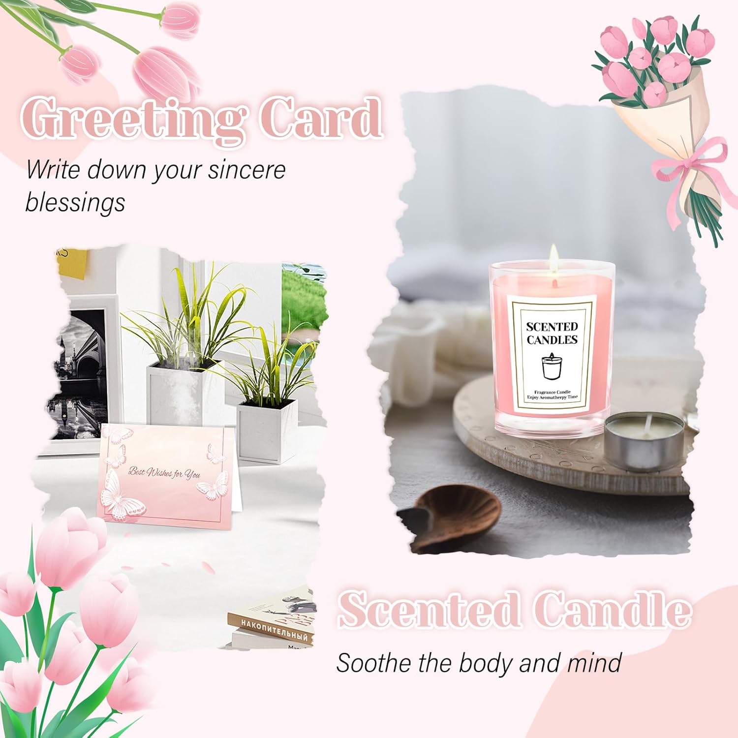 Appreciation Gifts for Coworkers, Farewell Gifts for Coworkers with 16 Oz Glass Cup, Scented Candle, Knitted Tulip Decor, Thank You Gift for Christmas, Thanksgiving, Birthday Gift for Women, Employee - Image 5