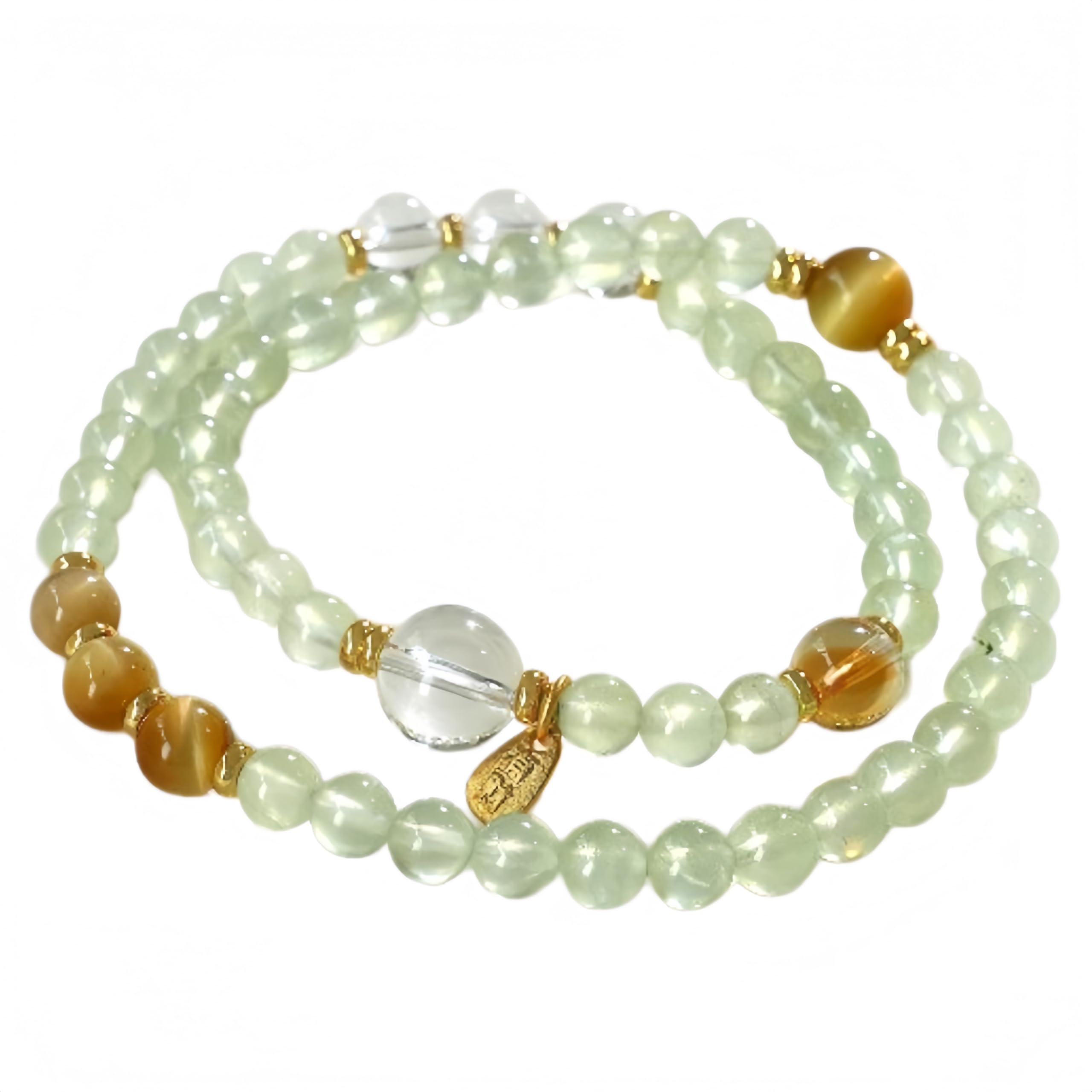 Braccialetto Elastico Perle Bracciale A Doppio Filo Con Pietre D'Uva Verdi Da 5mm