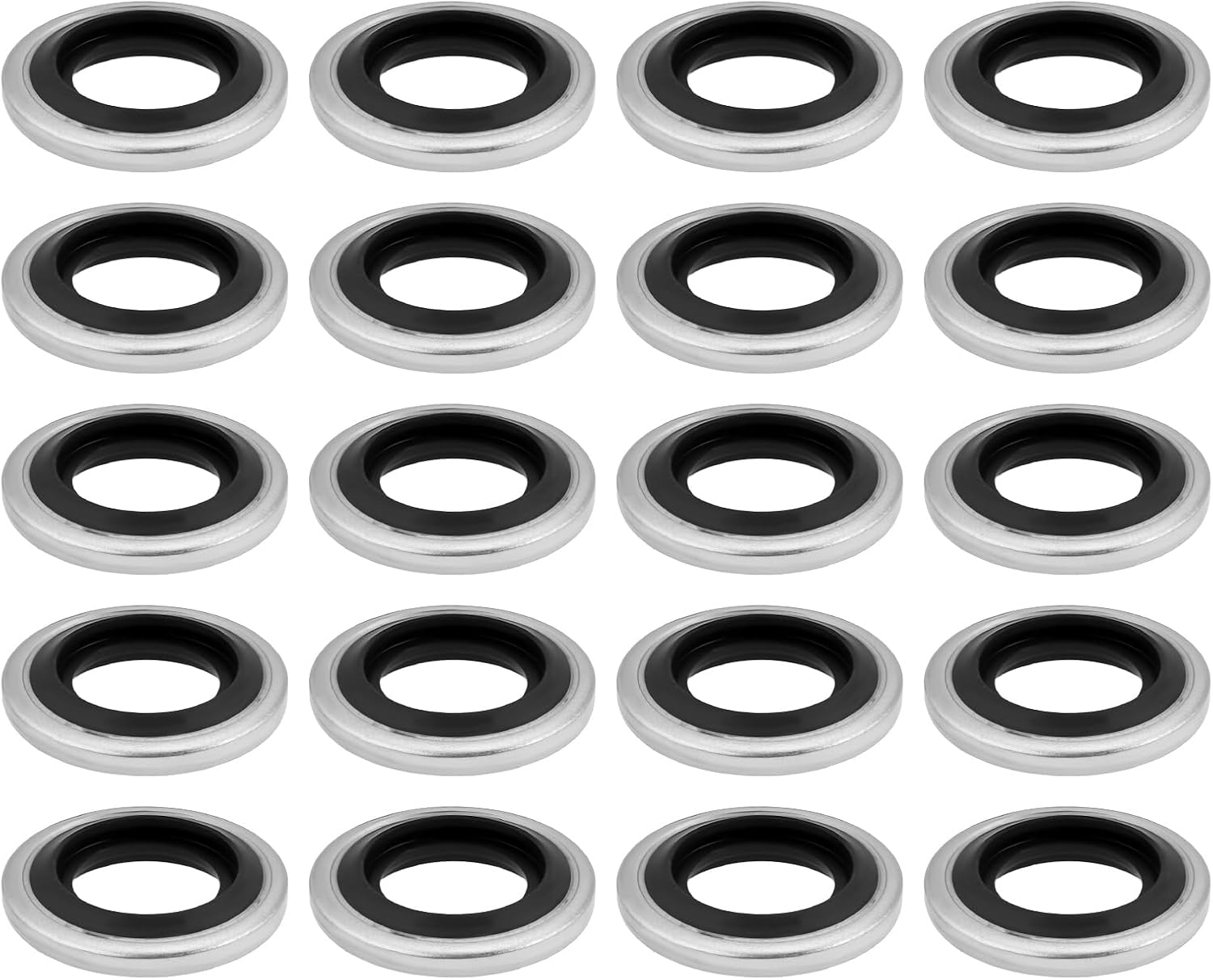 SING F LTD 50Pcs M5 Bonded Seal Washers Nitrile Sealing Washer 5.7x9x1mm for Car