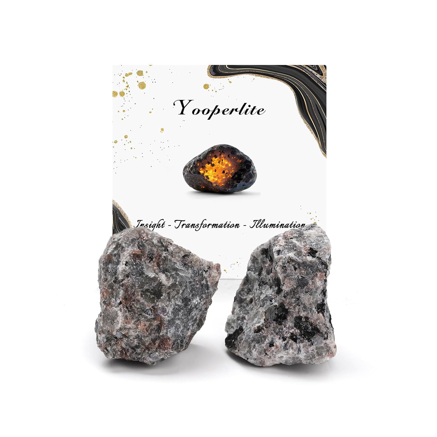 Yooperlite Natural Raw Crystals 2PCS Healing Crystal Stones 1.2-2.0” Reiki Healing Gemstones for Meditation Chakra Balance Home Decor