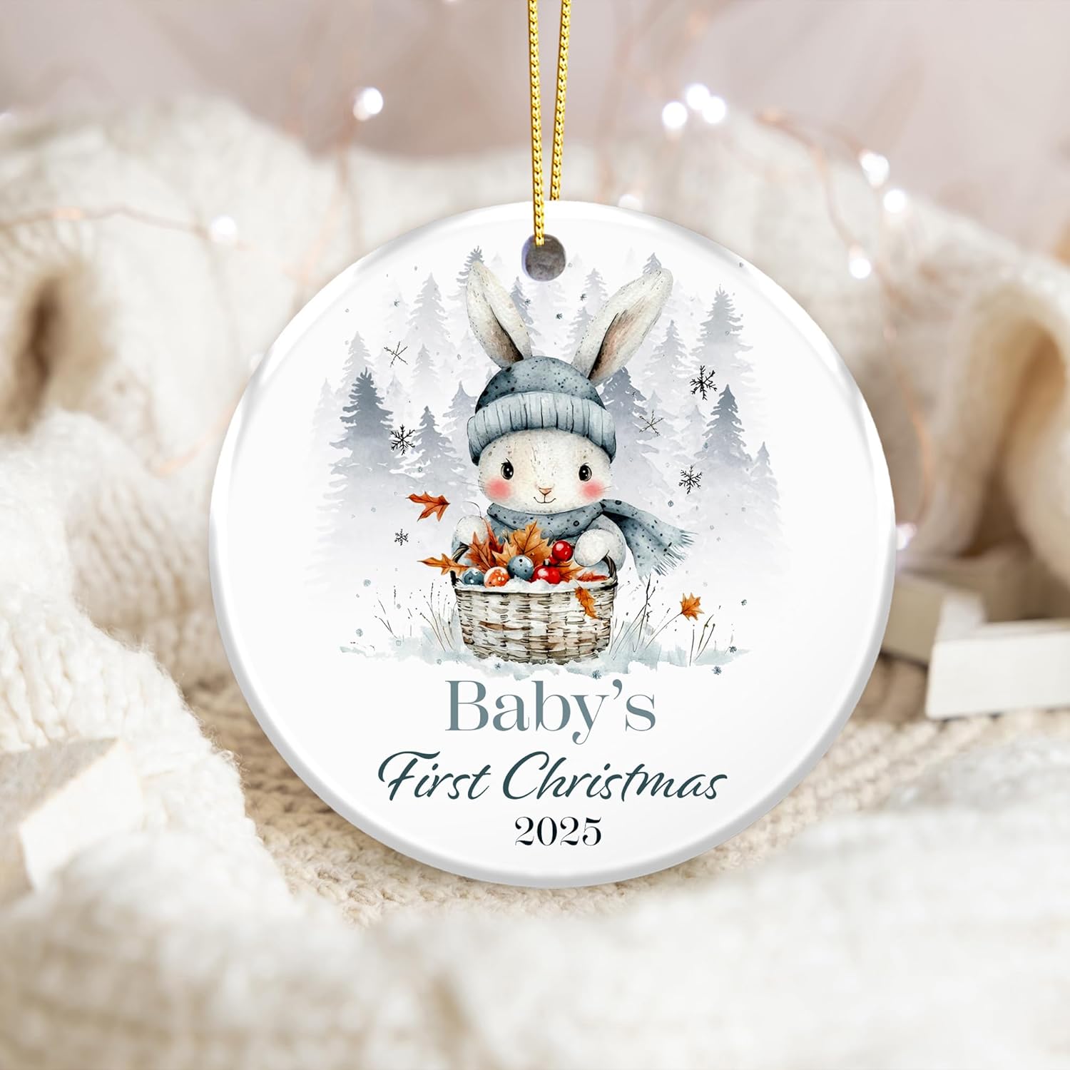Baby’s First Christmas Ornament 2025 – Baby Girl Ornament – New Baby Holiday Decoration, Newborn Boy or Girl’s First Christmas Tree Ornament - Image 3