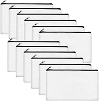 Vista 23 de Legigo Bolsa de Lona en Blanco con Cremallera Estuche Bolsas de Maquillaje a Granel - Estuche de Lona Multiusos para Lápices con Cremallera