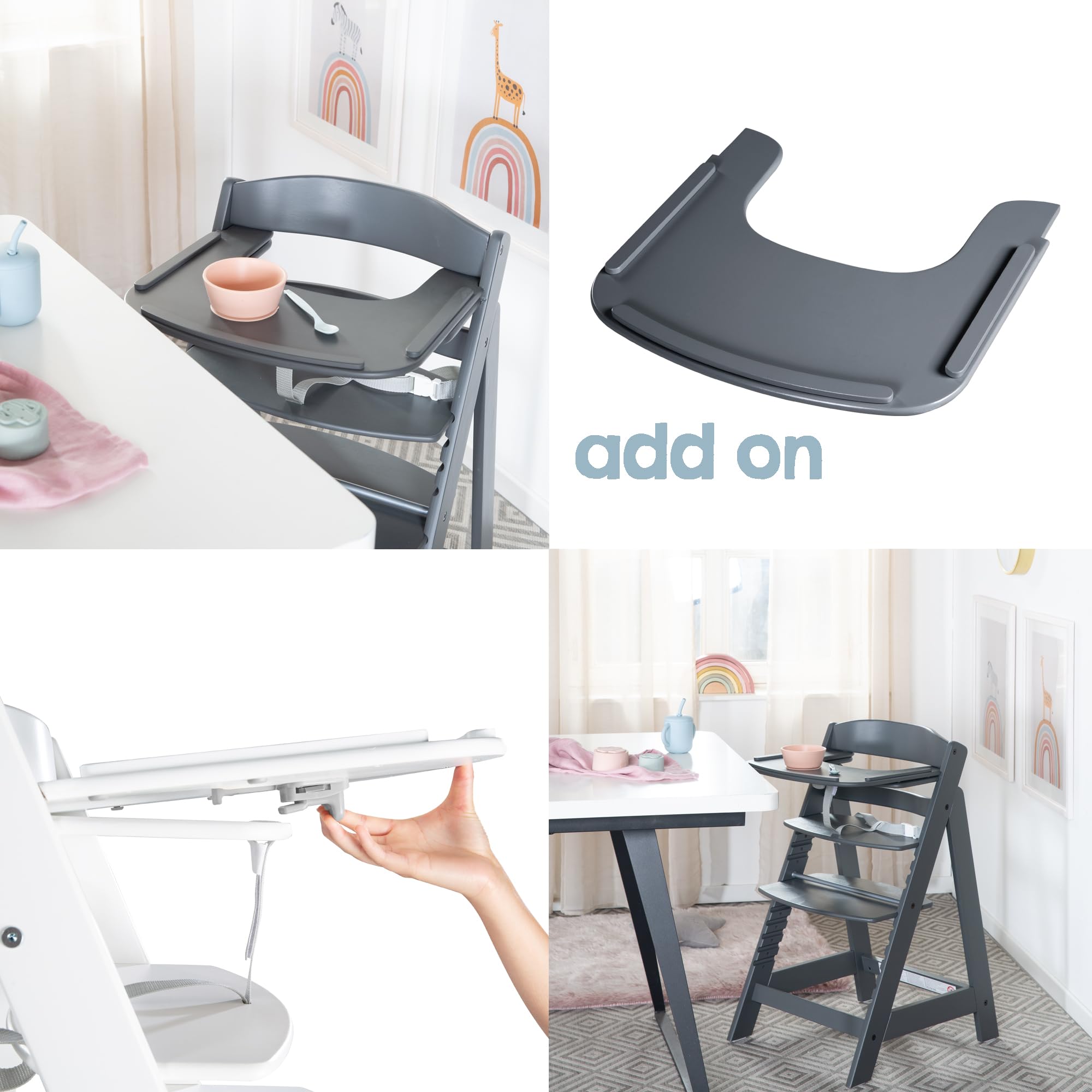roba Trona Evolutiva de Madera Antracita - Sit Up Click 'N' Flex - Altura Ajustable - de 6 Meses