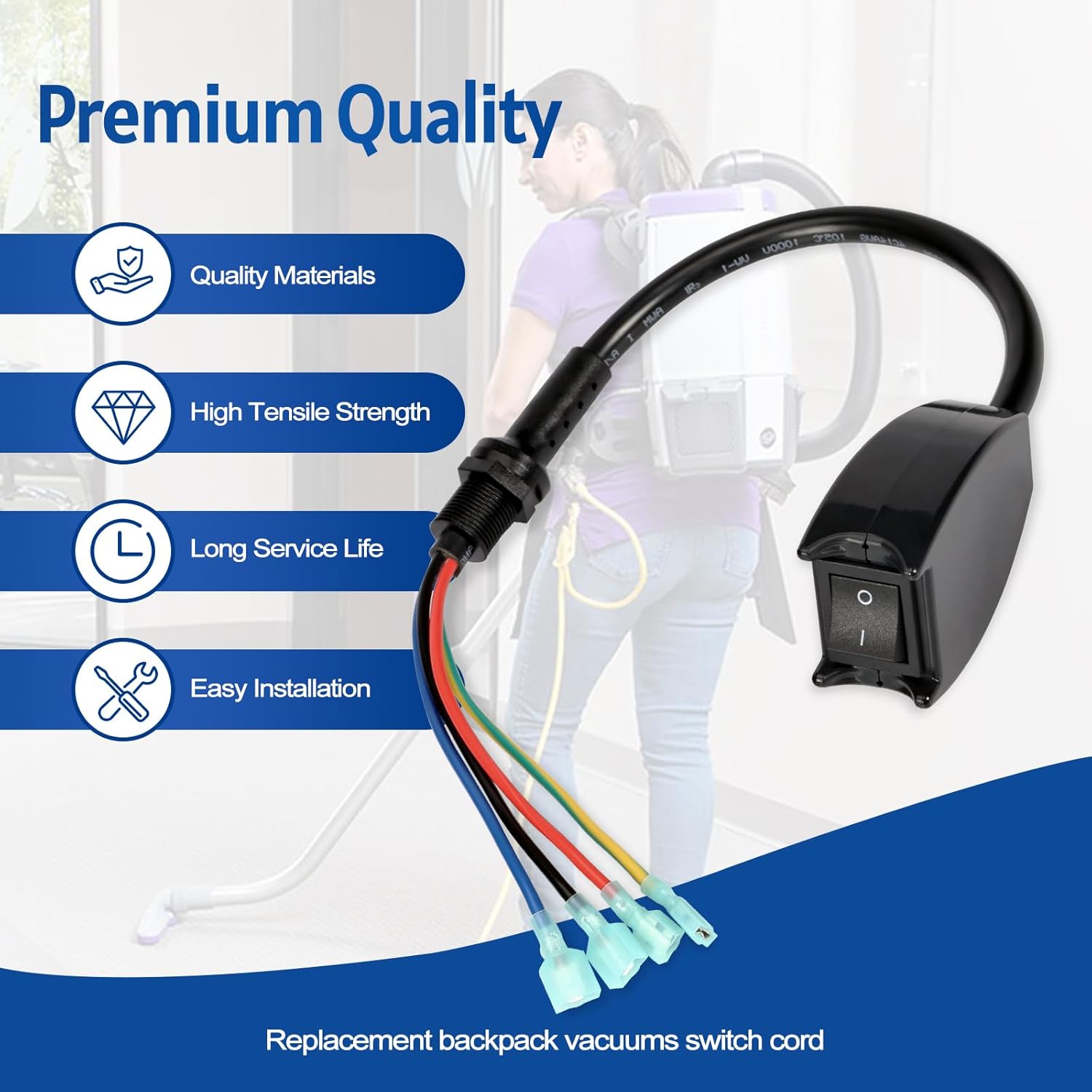 Switch Cord Assembly 101610 Black Box Assembly 120V - Compatible with ProTeam Vacuum Parts, fits for CoachVac, for QuarterVac, for MegaVac, for LineVacer