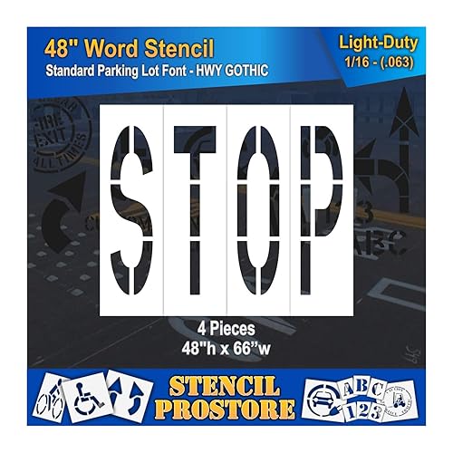 Miniatura 5 de Plantillas de marcado de pavimento  Plantilla de parada de 48 pulgadas  48 x 68 x 18 pulgadas (128 mil)  Grado profesional