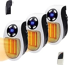 2023 Upgrade Ceramic Alpha Heater, 500W Space heater, Portable Heaters for Indoor Use,Overheat Protection, LED Display, Safe Heater for Indoor (3Pcs)