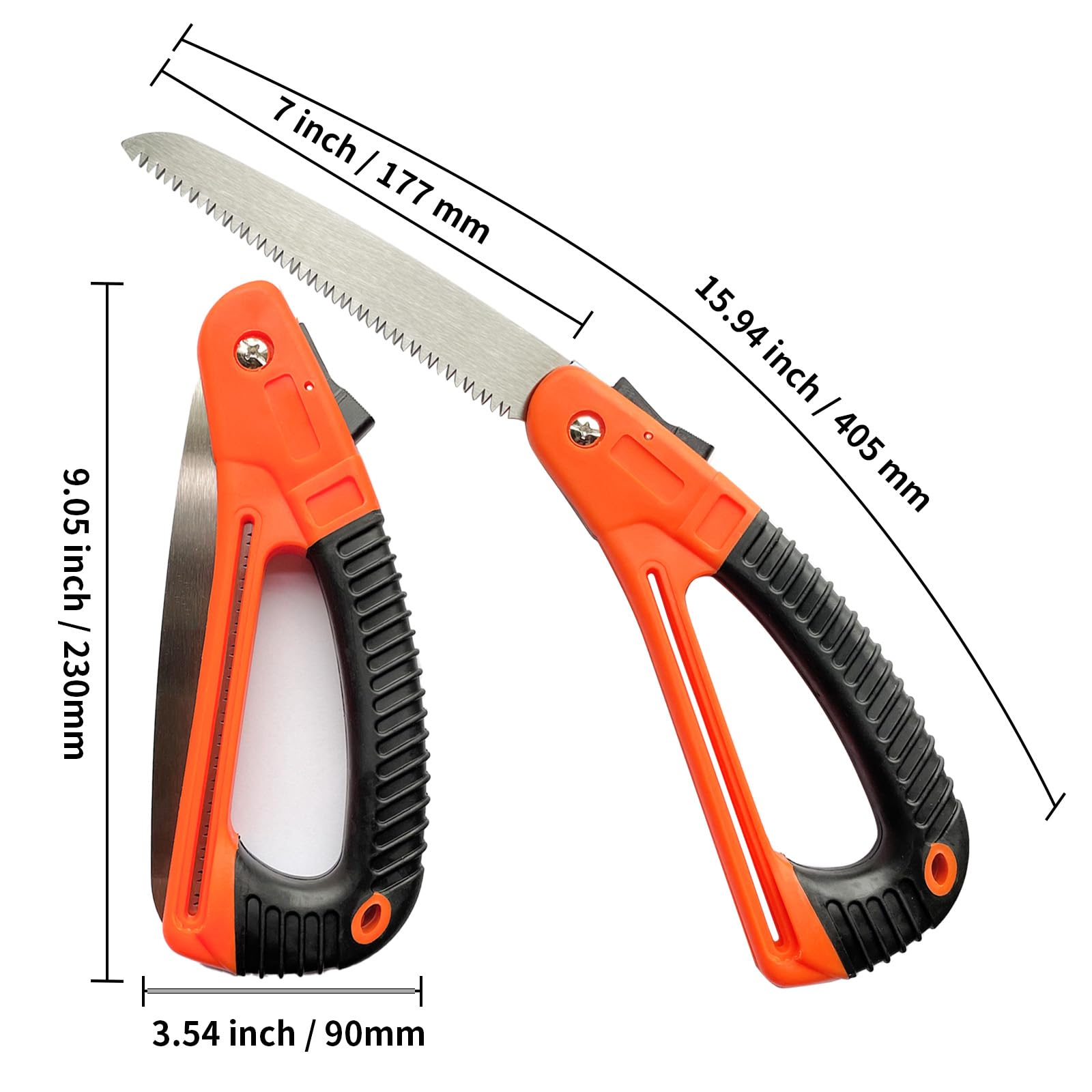 GLOWDAWN Portable Folding Hand Saw, Slip Handle & Hand Guard?Compact Design Blade Hand Saw for Wood Camping, Live/Dry Wood Cutting, Camping and Hiking