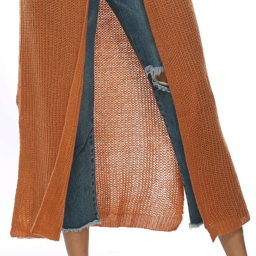 Cárdigan para Mujer Cárdigan de Punto para Mujer Abrigo Rosa Liso Suéteres Largos Cárdigan de Manga Larga con Frente Abierto Cárdigan de Punto Suave para Primavera Chaqueta para Uso Diario