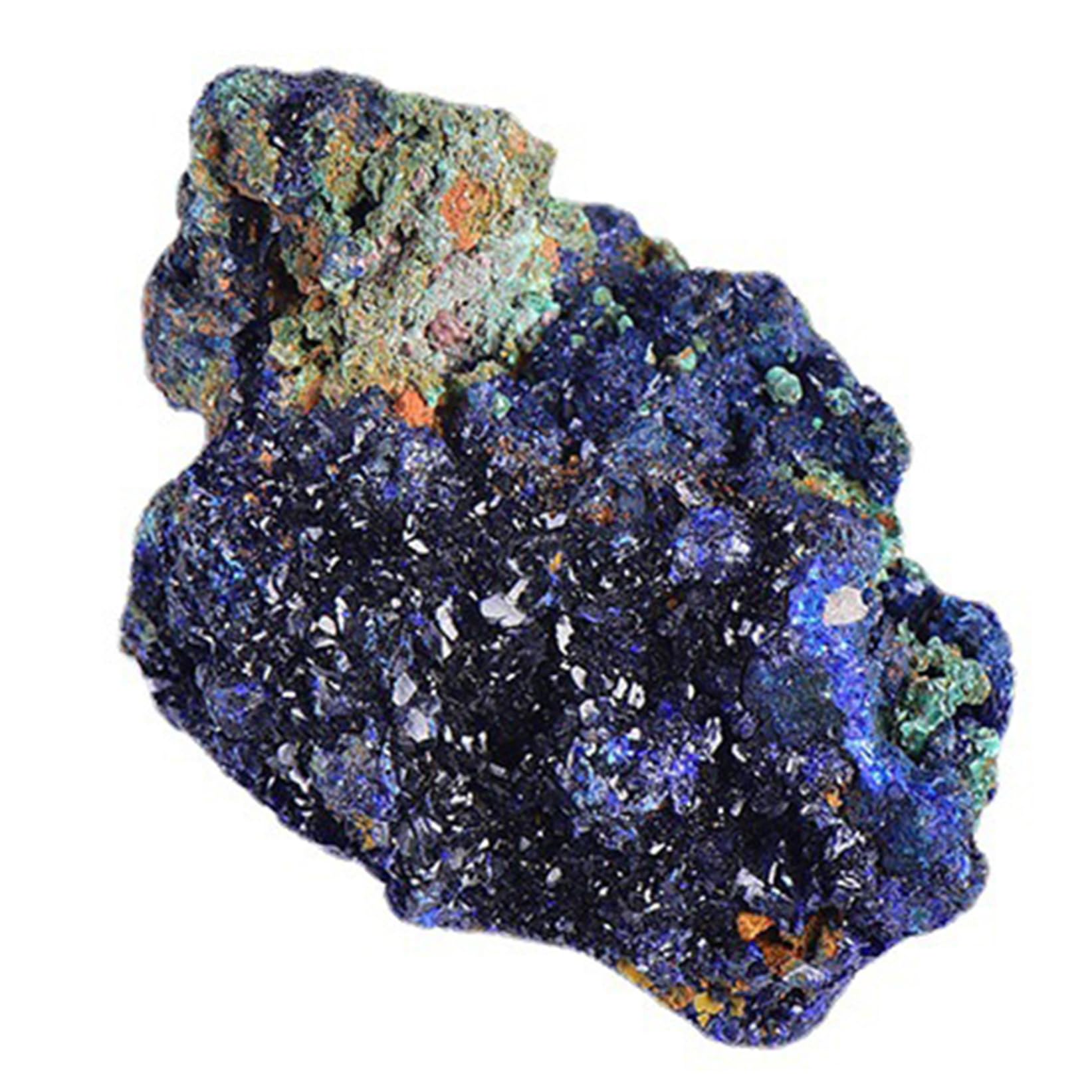 Lcarege 1Pcs Natural Azurite Malachite Crystal Mineral Specimen, Malachite Stone Irregular Rough Mineral Specimen Original Shape Crystal Worry Relief Stress with Box