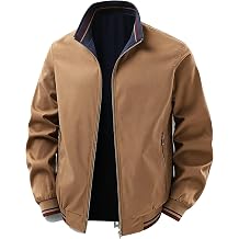 Mens Lightweight Bomber Jacket Full Zip Up Causal Windbreaker Jackets for Men Long Sleeve Spring Fall Jacket