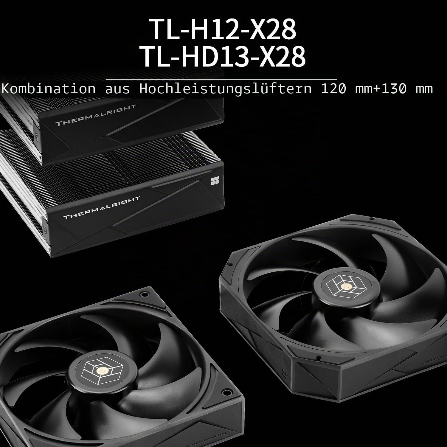 TR Royal Pretor 130 CPU-Kühler mit 6 Heatpipes, TL-H12-X28 und TL-HD13-X28 Lüfter, kompatibel mit Intel LGA115X/1200/2011/1700/1851; AM4/AM5 Plattformen