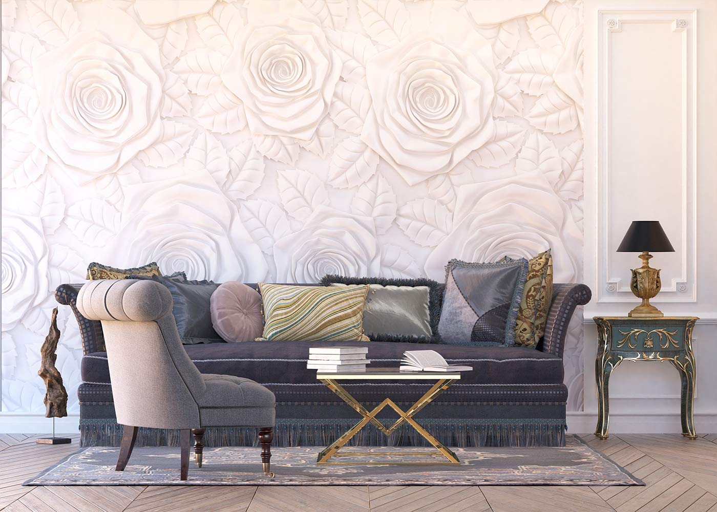 AG Design - Photo Wall Mural - Non Tessuto - Fiori 3D - Foto Sfondo - Poster Gigante con Parete - 360 x 270 cm - 4 Parti - FTNXXL 1226