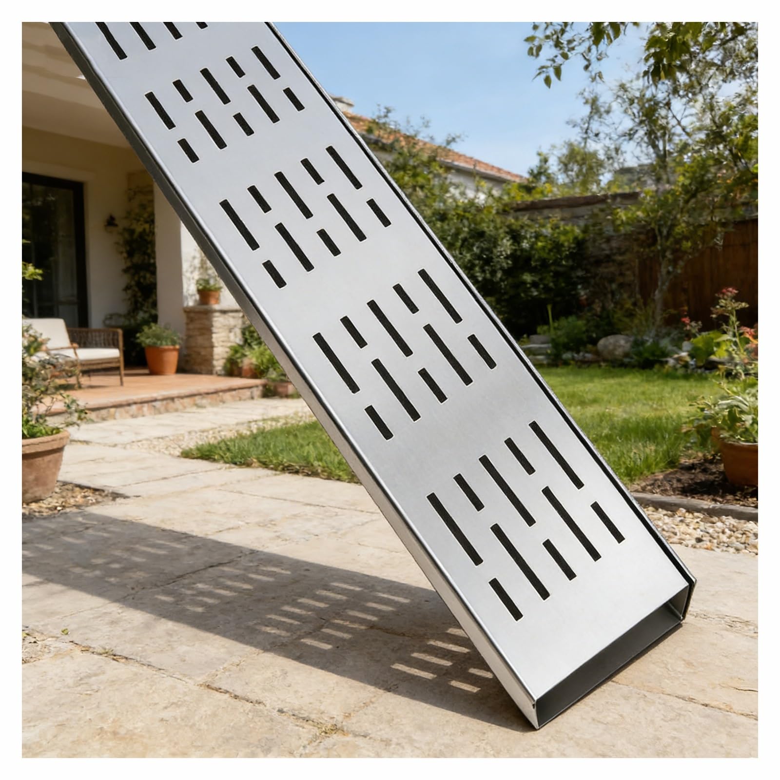 GLDYTVF Heavy-Duty Drainage System Stainless Steel Linear Grate Garden Drainage Grate Small Water Collection Channel (H5*W7CM/H1.96*W2.75IN)