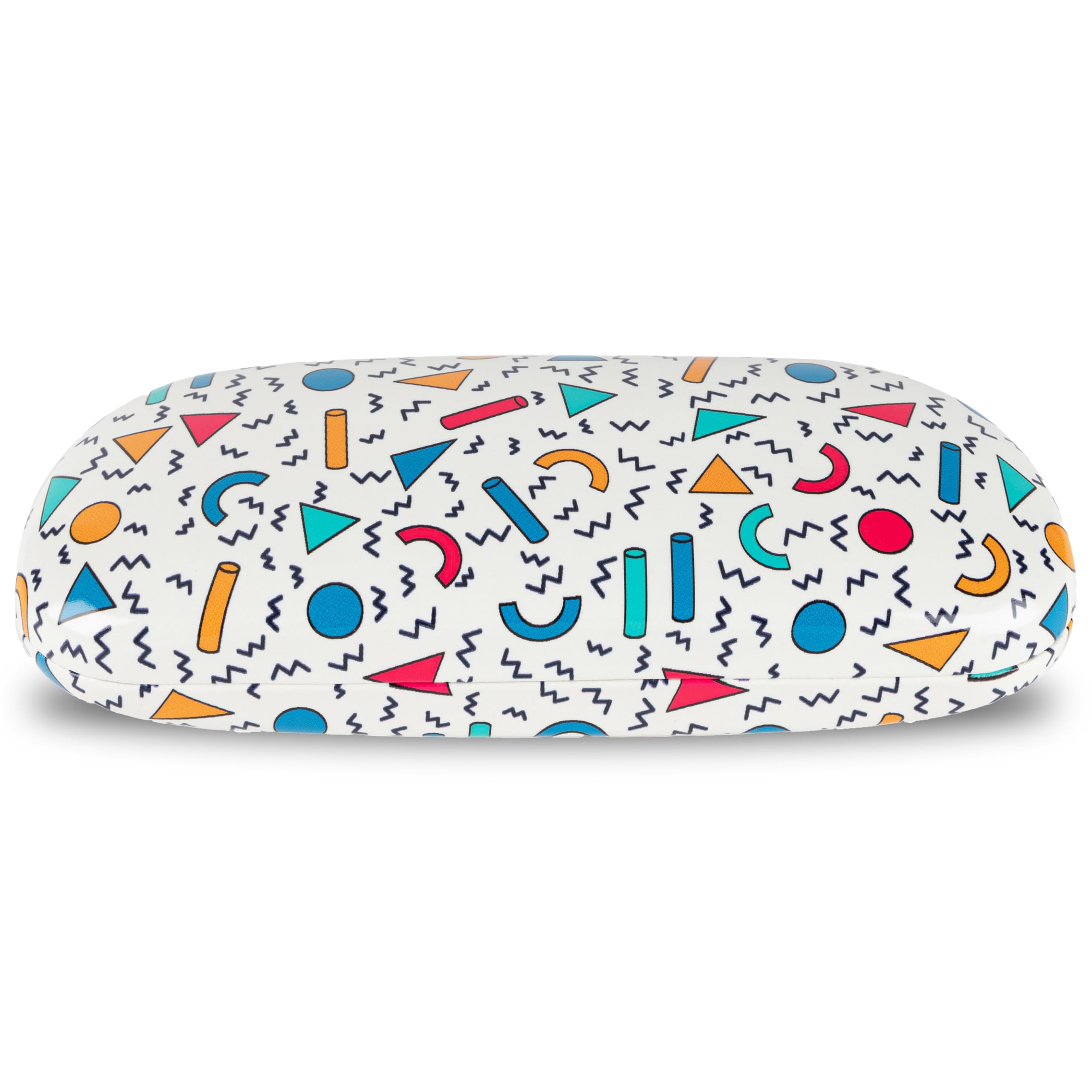 LAGO TERRA Memphis Print Hard Shell Glasses Case - White (Medium)