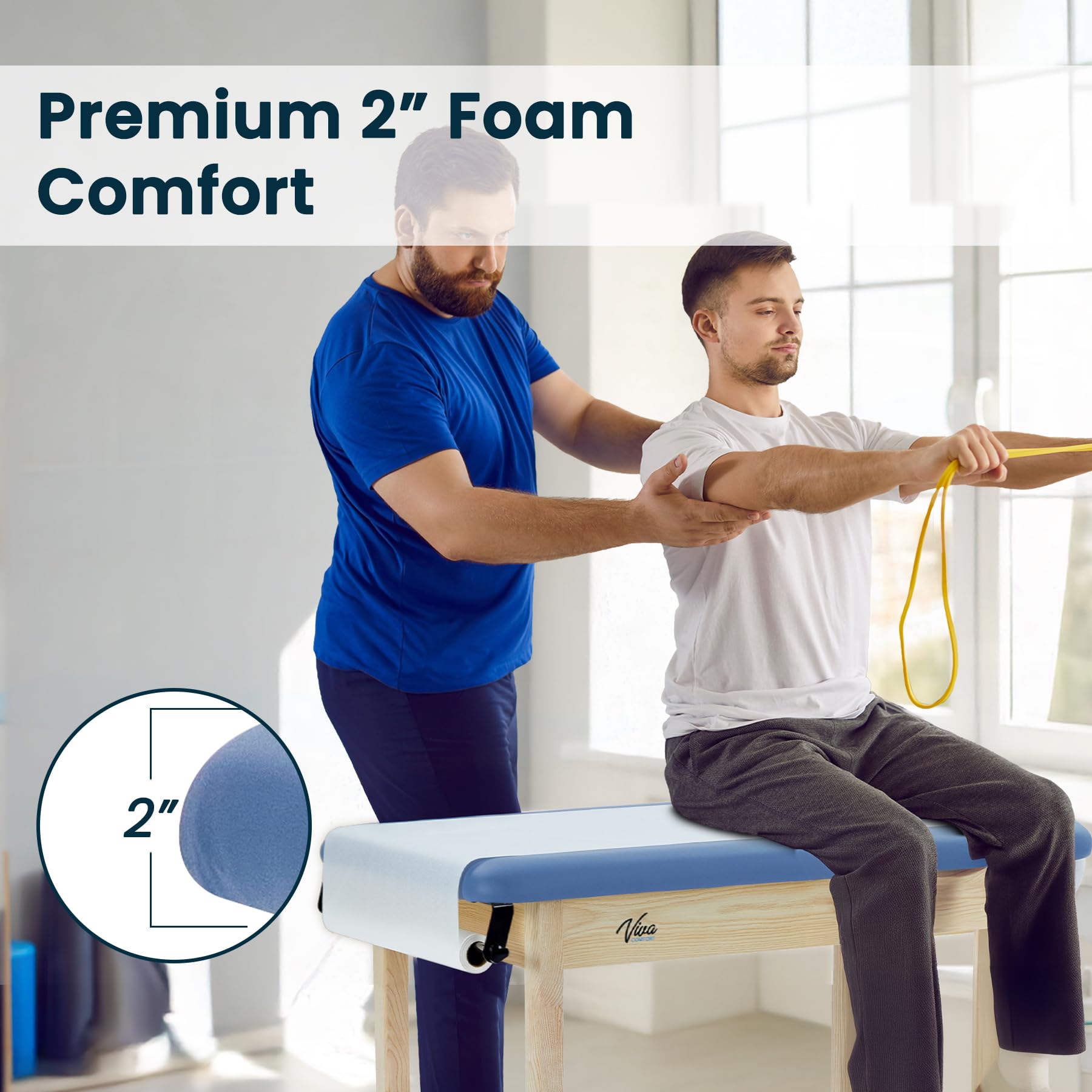 Axis H-Brace Athletic Recovery Treatment Taping Table, 380 lbs. Weight Capacity (Paper Roll Holder and Cutter Sold Seperately)