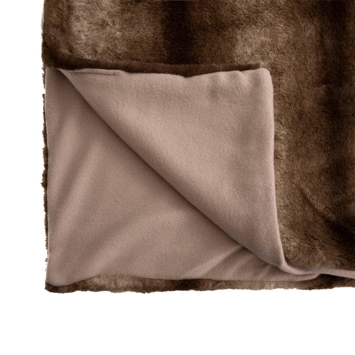 Plaid en Fourrure Grizzli Nuance de Marron 180 x 230 cm - Atmosphera