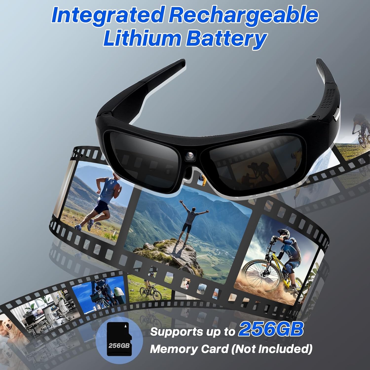 Camera Glasses HD 4K Video Camera Sunglasses, Smart Glasses Camera for Men Women, Action Camera with UV400 Protection Polarized Lens Support Photos/Videos Recording for Outdoor Activities