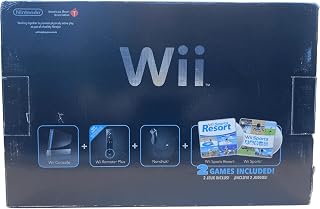 Nintendo Wii Console Black with Wii Sports and Wii Sports Resort
