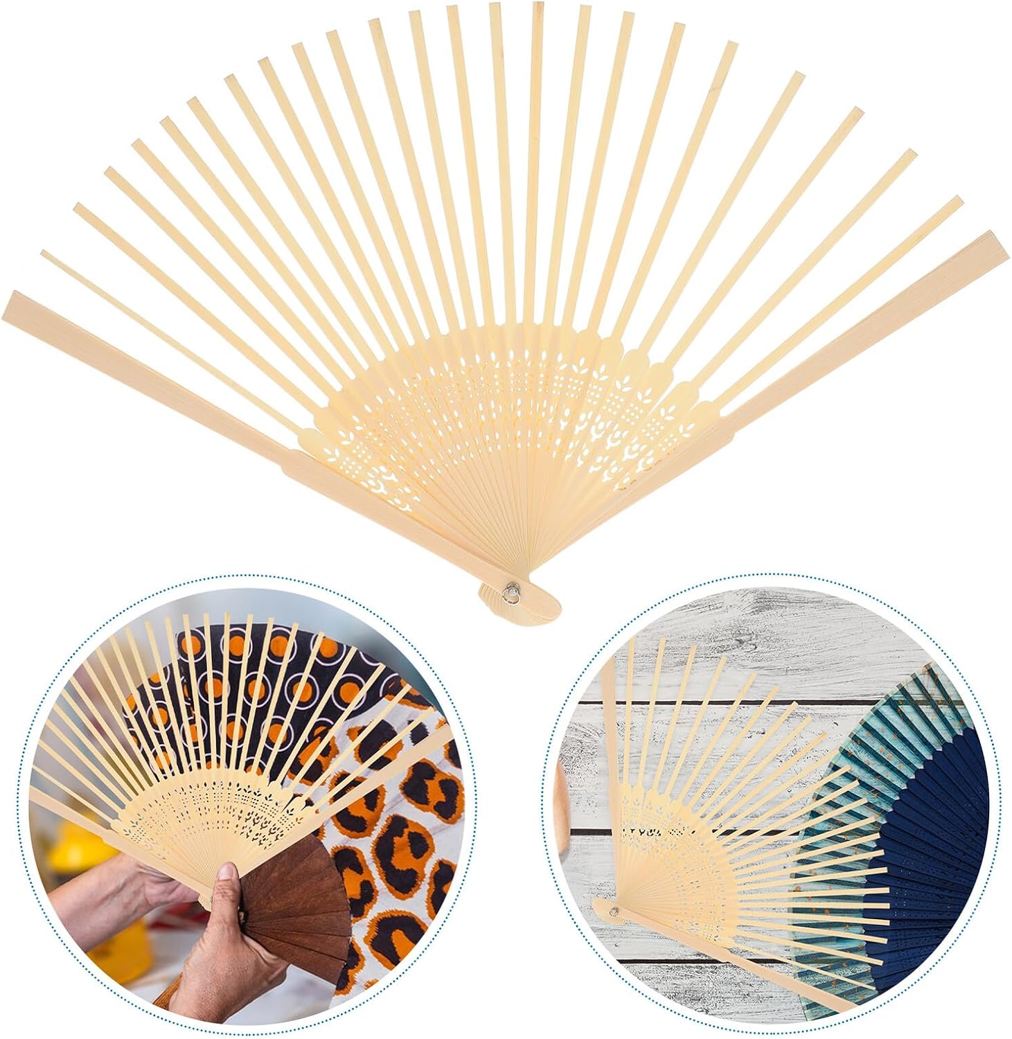 FUOYLOO DIY Folding Fan Frame Lightweight Wood Fan Ribs Sturdy Material for Making