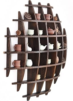 Wooden Wall Shelf,Display Shelf,Curio Shelf,for All Kinds of Ornaments Jade Antiques Tea Sets Etc Home Decor,B-100100cm